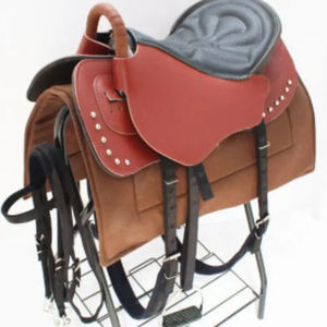 Selle de cheval anglaise avec design à siège haut, construction légère en cuir pour l'équitation en trail - Product Image 4