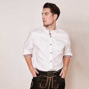 Camisas informales para hombre 2025, camisas de vestir bávaras ajustadas a cuadros de manga larga de poliéster alto, diseño de Lederhosen tu propio bávaro - Product Image 3