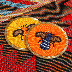 Sous-verres style abeille industrielle, faits main en perles de riz, avec logo et taille personnalisés gravés, écologiques, décoration de bureau, cadeau - Product Image 6