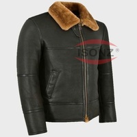 Veste en cuir mouton sur mesure Marron Hommes Veste en cuir fourrure d'agneau