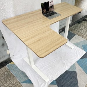 FlexiCorner Modern 110x160cm Sit-Stand Desk Plywood Lifting <b>Table</b> with 3-Joint <b>Electric</b> Base for Office Gym & Bedroom-FLD018 - Product Image 2