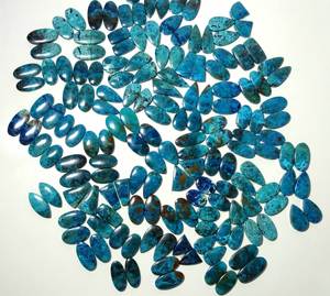 Par de piedras preciosas de Shattuckita Natural, cabujón suelto de alta calidad para pendientes, venta al por mayor, par Natural de Shattuckita - Product Image 1