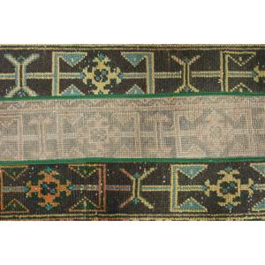 Alfombra turca de área grande, diseño clásico de retazos verde y naranja, patrón abstracto rectangular, Material de lana de 1,7x3,1 pies, látex para la vida - Product Image 5