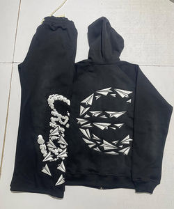 Ensemble de survêtement streetwear pour homme, coupe ample, en polaire d'hiver, avec broderie épaisse, comprenant un sweat à capuche et un pantalon de survêtement, fermeture éclair, séchage rapide - Product Image 2