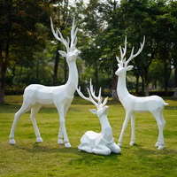Moules de sculpture d'animaux en fibre de verre pour la fabrication de statues de cerfs de jardin de grande taille, en résine, grandeur nature, à vendre