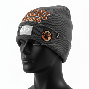 Bonnet pour femmes de qualité supérieure 280 GSM tissu en tricot mélangé de laine acrylique Logo personnalisé broderie Patch conception jacquard bonnet - Product Image 5