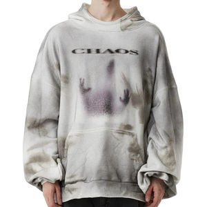 2025 Vintage Rips et Distressing Acide Lavé Baggy Hoodies Surdimensionné 100% Coton Pull Terry Acide Lavé Hoodies Pour Unisexe - Product Image 1