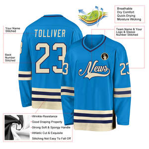 Color Block Men's Ice Hockey Jersey Private <b>Label</b> 100% Polyester Lightweight Mesh Custom Team Uniform Bulk Manufacturer - Product Image 2
