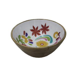 Bol de service de nourriture de forme ronde en bois d'aspect standard émail fini pour la cuisine et les aliments de table et les collations bols de service - Product Image 5