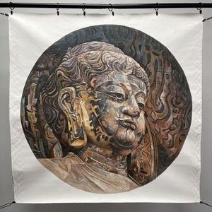 39x39 pollici dipinto a mano tela di Buddha dipinto a olio 100% arte originale della decorazione della parete - Product Image 1