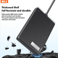 Casing HDD Desain Pribadi 2.5 Inch dengan Kabel USB3.0 Terintegrasi, Kotak Hard Drive, Box Hard Disk