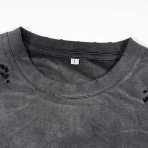 เสื้อยืดวินเทจฮิปฮอปใส่ได้ทั้งชายและหญิงผ้าคอตตอน100% ปรับแต่งโลโก้ได้โอเวอร์ไซส์ - Product Image 5