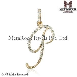 จี้เพชรแท้ทรงตัวอักษร C แบบเขียนลายมือ ตัวเรือนทองคำขาว 14k จี้ตัวอักษรภาษาอังกฤษ เครื่องประดับคุณภาพสูงขายส่งสำหรับทุกเพศ ของขวัญวันเกิด - Product Image 3