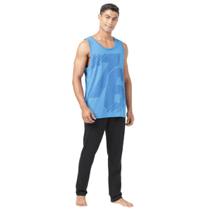 Camiseta sin mangas de LICRA y algodón ajustada para hombre de la mejor calidad, ropa estampada en color azul cielo directamente desde Bangladesh - Product Image 3