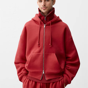 Survêtement pour hommes de haute qualité 2 pièces ensemble fermeture éclair à capuche et pantalon de jogging vêtements de sport et de fitness en gros personnalisables - Product Image 4