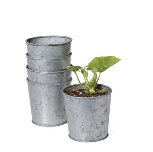 Trending Round Shape Galvanized Metal Flower Planter <b>Pot</b> for Garden Home Patio Office Use Flower <b>Pots</b> & Planters - Product Image 3