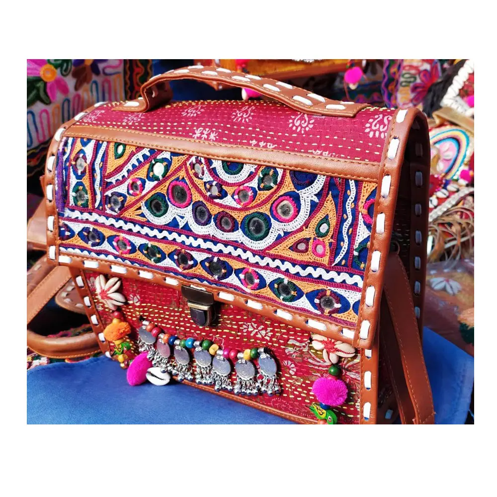 Модная племенная зеркальная монетница Banjara с кисточками, рабочая Цыганская вышитая дизайнерская сумка Banjara для ноутбука