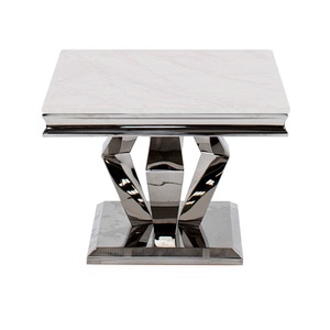 Table de finition noire avec plateau en marbre, table à thé et à café de conception artisanale pour les grandes occasions et les événements mémorables - Product Image 1