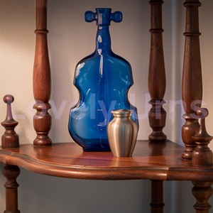 Classic Pewter Small Mini Brass Keepsake Urns <b>for</b> <b>Ashes</b> Free Velvet <b>Box</b> - Product Image 4