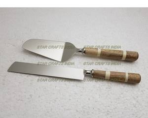 Wholesale Resin & Stainless Steel Cake Serving Set of 2 with <b>Mirror</b> Polish for Bake Ware Cake Tools Birthday Party Cake - Product Image 4