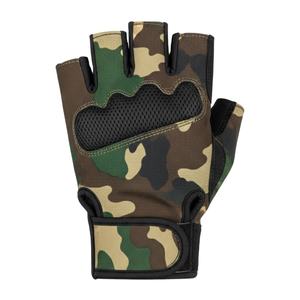 Camouflage Design <b>Fingerless</b> Fitness Weightlifting <b>Gloves</b> Reinforced Palm Heavy-duty Neoprene Adjustable Wrist Strap <b>Gloves</b> - Product Image 1
