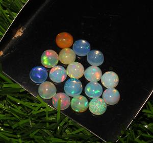 Ethiopian Opal 7mm Round Shape Loose Gemstones 17 Piece Lot Natural Calibrated Stones - Product Image 1