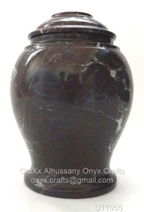 Urne funéraire en marbre ambre chaud de style européen, écologique, pour cendres humaines adultes, en pierre naturelle polie, pot classique, souvenir - Product Image 2