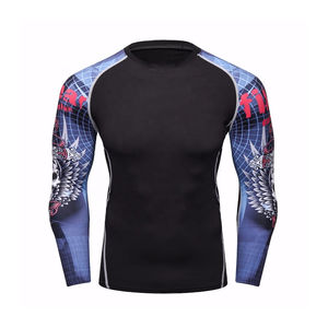 Camiseta de Compresión Transpirable y Ecológica con Estampado por Transferencia de Calor para Hombre, para BJJ, Gimnasio, Surf y Buceo, Suministro OEM - Product Image 1