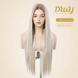 Perruques Lace Frontal DWY pré-épilées 13x6 HD transparentes, 30 pouces, blond platine, densité 150 %, pour femmes - Product Image 2