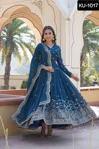 Indian Pakistani Readymade Faux Georgette Zari Lentejuelas Bordado Mangas completas Bordado Cut-Work Leranath Fasion 2017 - Product Image 5