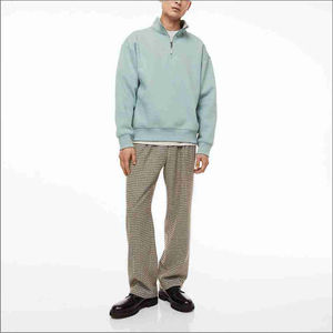 Sweat-shirt à capuche pour homme, style streetwear décontracté, nouvelle collection 2026, poids lourd, épaules tombantes, demi-zip - Product Image 3