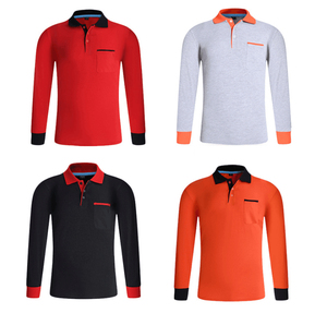 ขายส่งผ้าฝ้าย 230 กรัมโพลีเอสเตอร์ Unisex โปโลคอเสื้อโปโลแขนยาวว่างเปล่าลําลองพิมพ์โลโก้เสื้อธรรมดา - Product Image 5