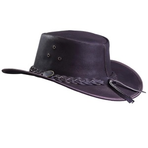 Toda la tasa de venta de calidad superior de cuero de ante genuino sombrero de copa corto 2024 sombrero de vaquero de cuero para adultos - Product Image 3