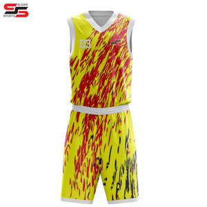 Dernier modèle Impression par sublimation Maillot et pantalon de basket-ball en gros Uniformes de basket-ball réversibles pour jeunes personnalisés - Product Image 3