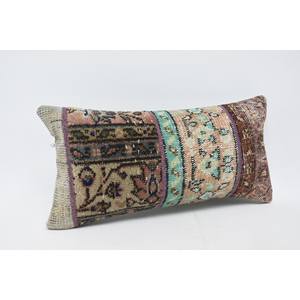 Almohada Rectangular Beige Bohemia de Lana con Parches, 12x24 Pulgadas, Tejido Kantha Vintage, Ecológica, Antideslizante, Decorativa y Extraíble - Product Image 3