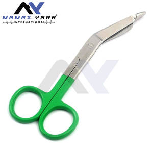 Ciseaux utilitaires EMT en acier inoxydable du fabricant, manche en plastique orange, ciseaux de pansement pour infirmières, norme de sécurité Mol - Product Image 4