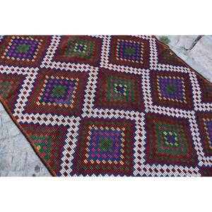 Alfombra turca Vintage marrón tradicional 6,1X11,4 pies Rectángulo de retazos de lana con respaldo de látex para sala de estar Adolescentes - Product Image 5