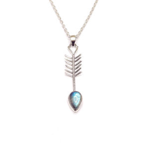 Colgante de Labradorita Hecho a Mano en Plata 925, 2.8 Gramos, Joyería Minimalista Ligera para Uso Diario - Product Image 1