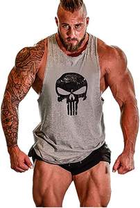 Ropa de entrenamiento de goma de alta calidad Impresión personalizada Calavera Muscle Wear Tank Top Gym Sports Wear Tank Top para Mes - Product Image 5