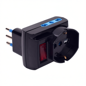Adaptador de Enchufe Estándar Italiano de 2 Tomas con Interruptor 2P+T (10A), Convertidor de Enchufe Eléctrico 10/16A 2P+T (10A) Bidireccional - Product Image 2