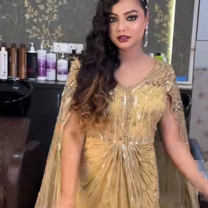 Platinum White Beaded PLUS SZ Gatsby Miss Fisher 1920s Flapper Beaded Embroidery Floor-Length A-Line Maternity Wedding Dress - Product Image 1