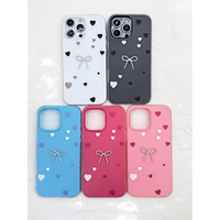 Casing Coquette Bow untuk Model Android, Motif Pita Lucu, Bagian Belakang Transparan Mengkilap, Grosir