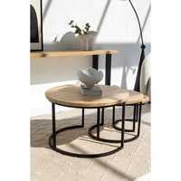 Audrey Table basse contemporaine en bois de manguier pour meubles de salon à utiliser à la maison