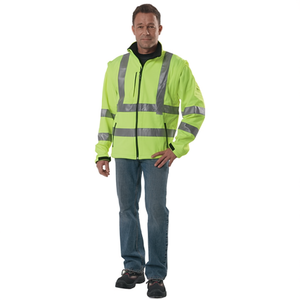 <b>High</b>-<b>Visibility</b> Yellow <b>Softshell</b> <b>Jacket</b> Size L PREVENT Hoodie & Sweatshirt <b>High</b>-Anti Collision Promotional Product - Product Image 2
