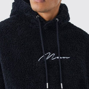 Hot Sale Winter Warm Men <b>Sherpa</b> Fleece Pullover <b>Hoodies</b> / New Arrival Comfortable Drop Shoulder <b>Sherpa</b> <b>Hoodies</b> - Product Image 6