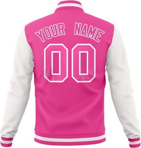 Chaqueta universitaria bordada personalizada con estilo Unisex, chaqueta de bombardero de motocicleta fina con soporte de relleno de algodón de lana de cuero suave para primavera - Product Image 2