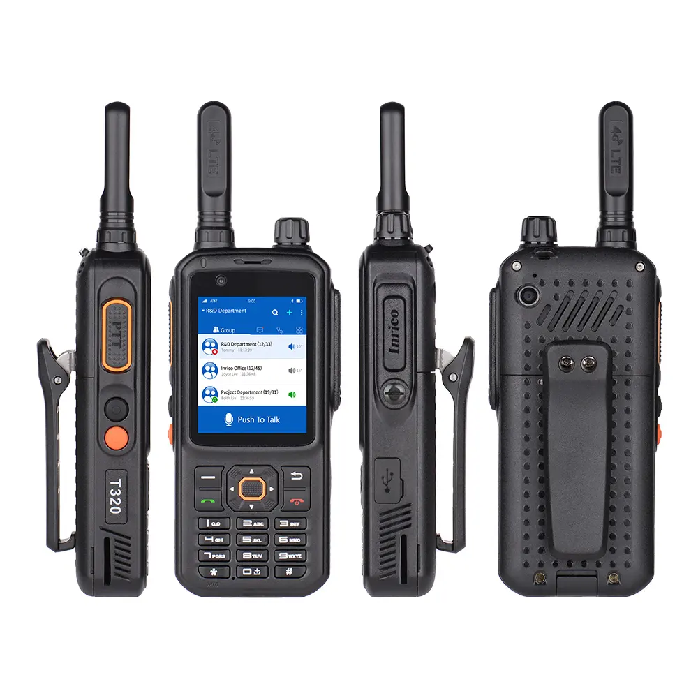 Venda quente Android Ptt telefone celular sem fio walkie-talkie Inrico T320 distância walkie-talkie