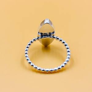 Marquise lunette bague réglage 925 en argent Sterling Base vierge pour résine lait maternel Cabochon bricolage souvenir fabrication de bijoux fournitures - Product Image 6