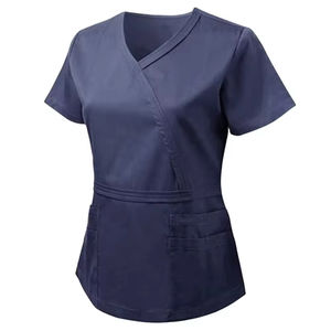 Conjuntos de uniformes médicos hospitalarios de alta calidad para mujer recién llegados con diseño elástico de tela peinada y opciones personalizables - Product Image 3