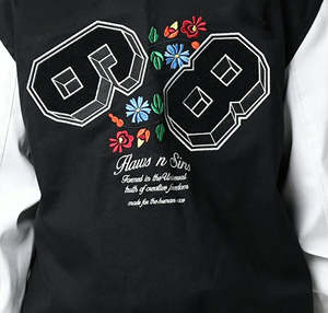 Custom Embroidered Patched Logo Canvas Stand Collar <b>Mens</b> Varsity <b>Baseball</b> <b>Jacket</b> Leather Sleeves Wholesale <b>Jacket</b> - Product Image 3